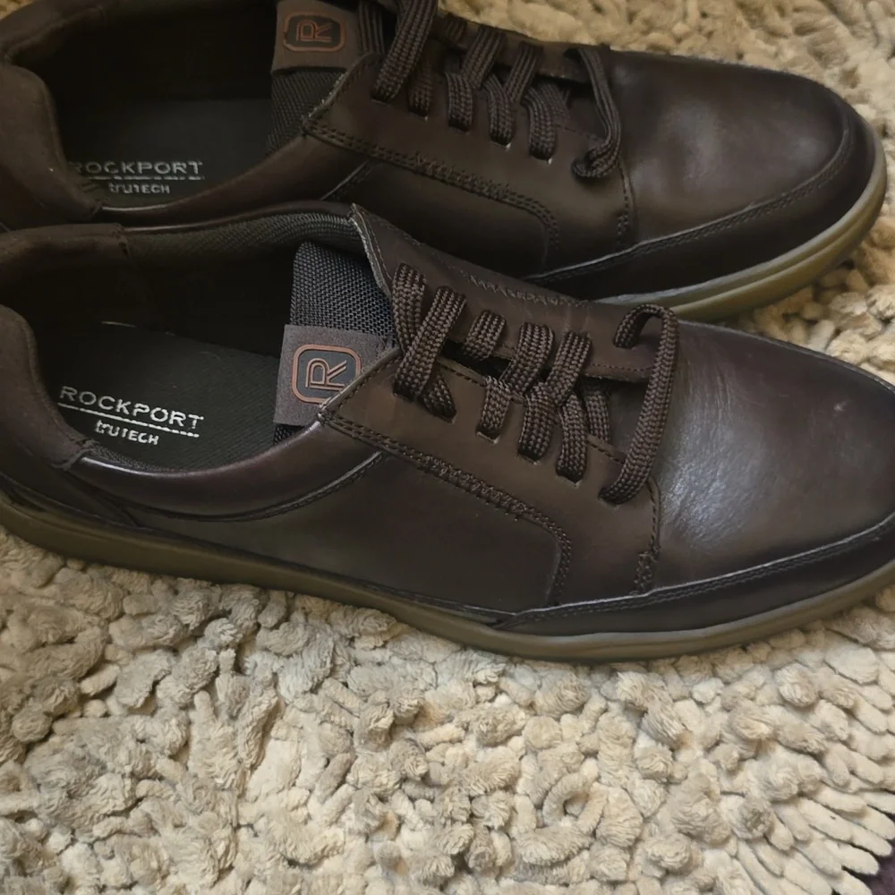 New Rockport Men's‎ Size 11 Bronson Lace To Toe Brown Oxford Slip On Shoe